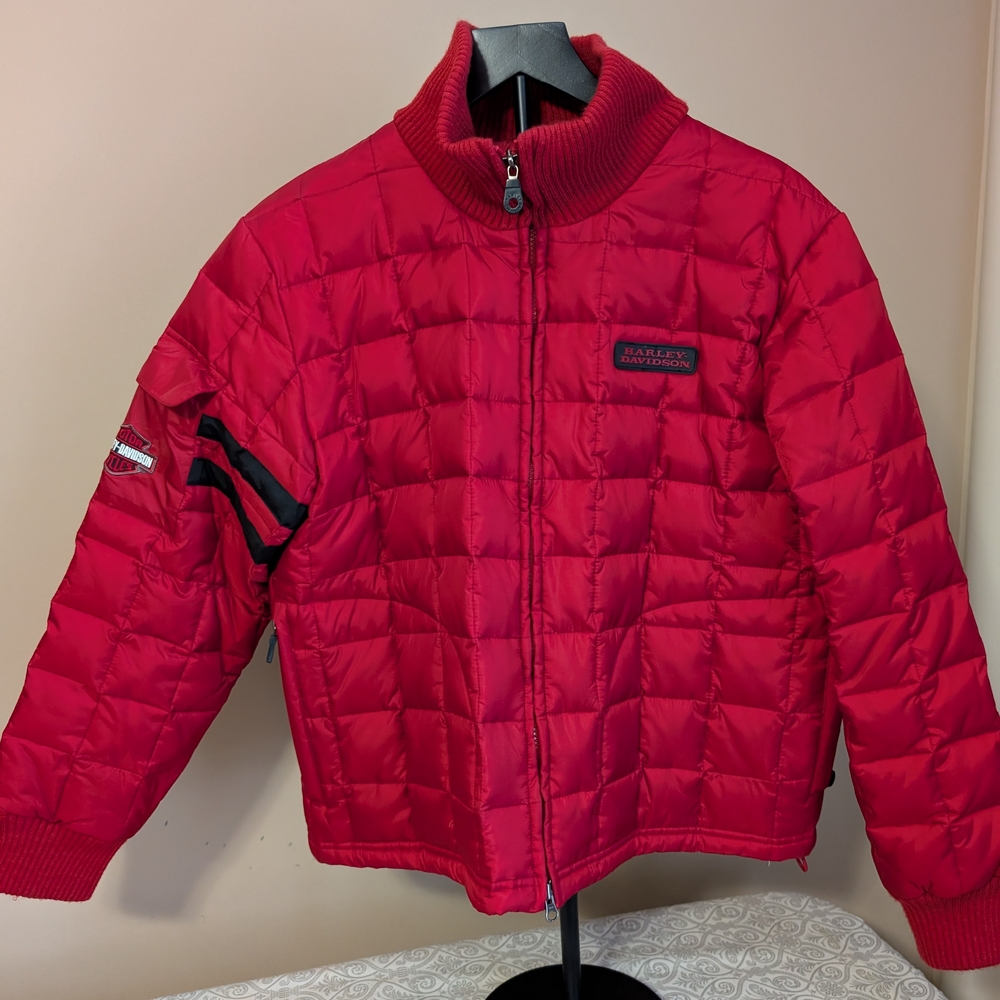 Harley-Davidson Ladies Red Puffer Jacket Size L